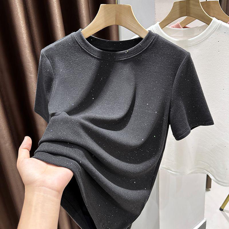 Women's Double-Sided Brushed Thermal Short-Sleeve Slim Fit Round Neck Base Layer Top 2026