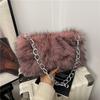 Female Plush Tote Bag With Zipper Closure For Daily Fashion