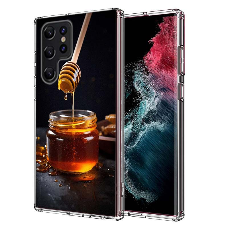 Golden Honey Dripping From Honeycomb Capa Phone Case For Samsung S26 Ultra S25 Edge Galaxy S23 S21 S20 S24 FE S22 S10 Plus Cover