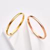 Trendy Women's Stainless Steel Ring Bracelet with Smooth Arc Buckle - Simple and Fashionable Design