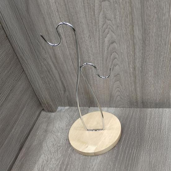 Metal Banana Holder with Wooden Base Strong Load-bearing High Stability Easy Assembly Banana Stand Holder