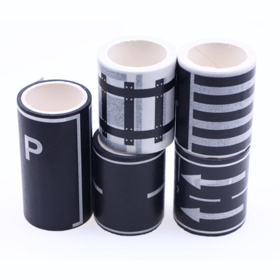 Roadway Tape Black Road Track Car Track Tape Dollhouse Miniature Decor Residue-Free Adhesive Sticker
