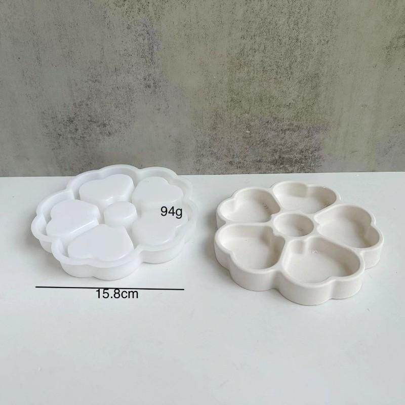 Owl Fish Clover Storage Tray Silicone Mold Heart Plaster Resin Jewelry Storage Plate Gypsum Mould Crystal Drop Glue DIY Decor