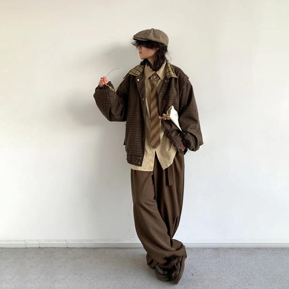 Frühling Herbst Übergroße Bunte Patchwork Männer Plaid Jacke Luxus Herren Designer Japanischen Stil Vintage Kleidung
