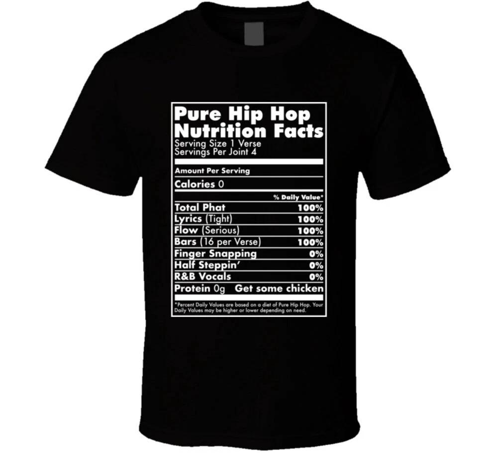 Reprint Hip Hop Nutrition Facts Rap Music Fan T Shirt S - 4XL Shirt XS