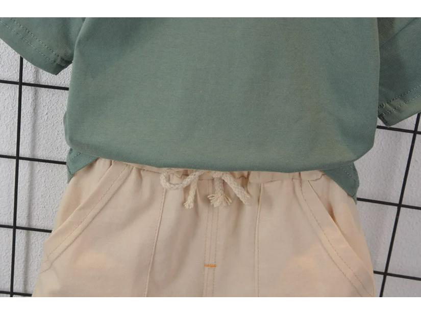 2023 Boys' Korean Style Summer Suit: Lettered Short-Sleeve Tee & Fashionable Shorts