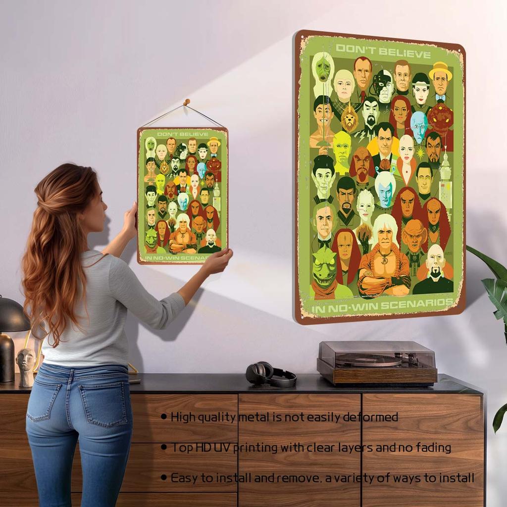 Klassische Filmplakate Star Treks Metallschilder Schlafzimmerdekoration Wohnzimmerdekor Männer Benutzerdefinierte Blechschilder für Wandkunst Dekoration