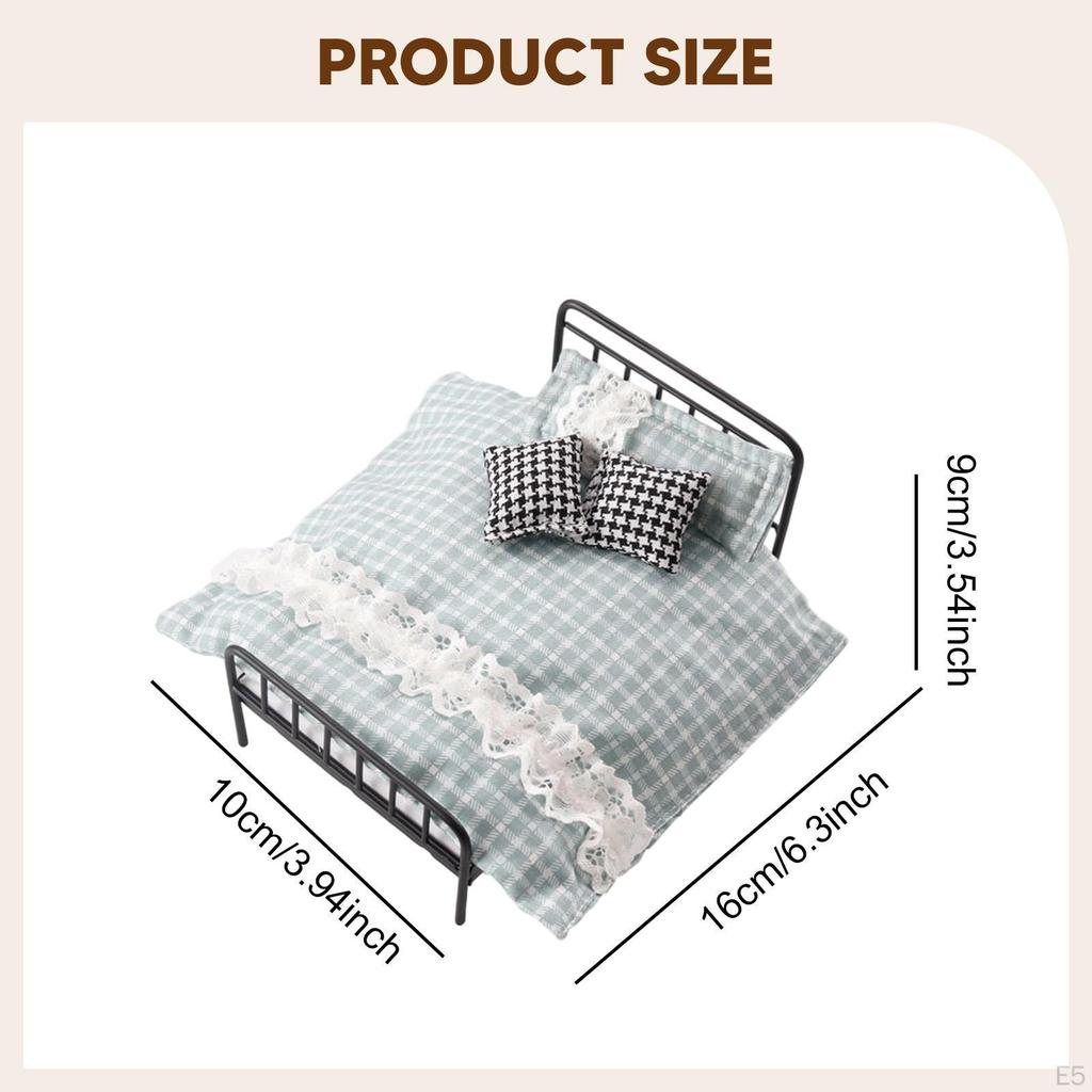 Puppenhausmöbel Bett Schlafzimmer Modelle Sammlerstücke Ausstellungsstücke mit Bettwäsche Rollenspiel