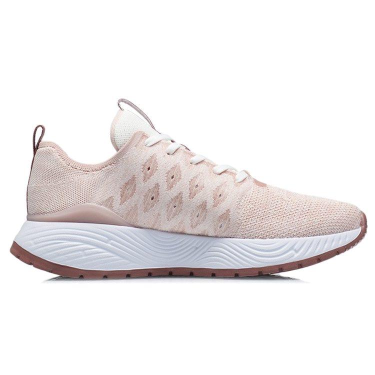 LiNing Soft Soft Cushioned Anti-Slip Wear-Resistant Breathable Lightweight Low-Top Casual Shoes Women's Pink White ARSR020-4