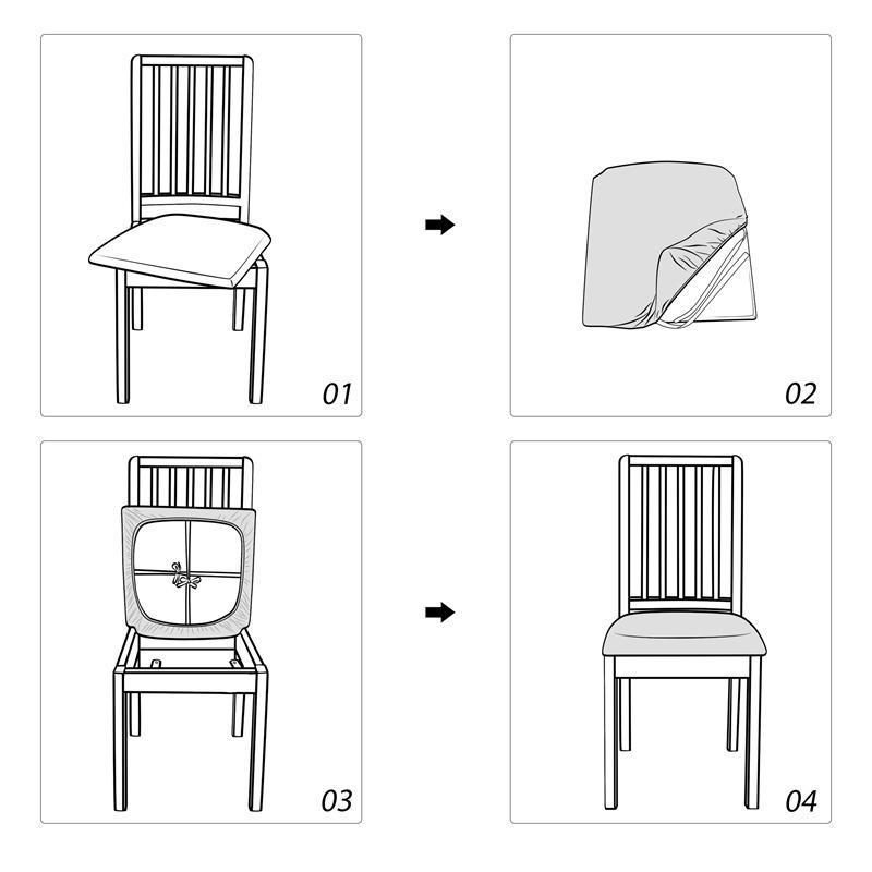 1/2/4/6Pcs Nordic Style Jacquard Dining Seat Cushion Cover Elastic Upholstered Seat Cover Furniture Protector For Kitchen El