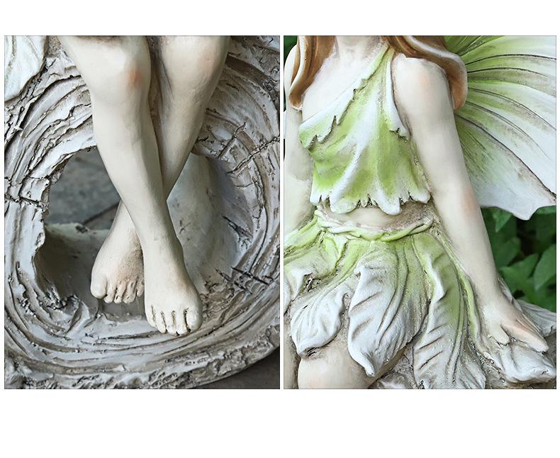 Nordic Style Creative Flower Fairy Resin Garden Angel Ornaments