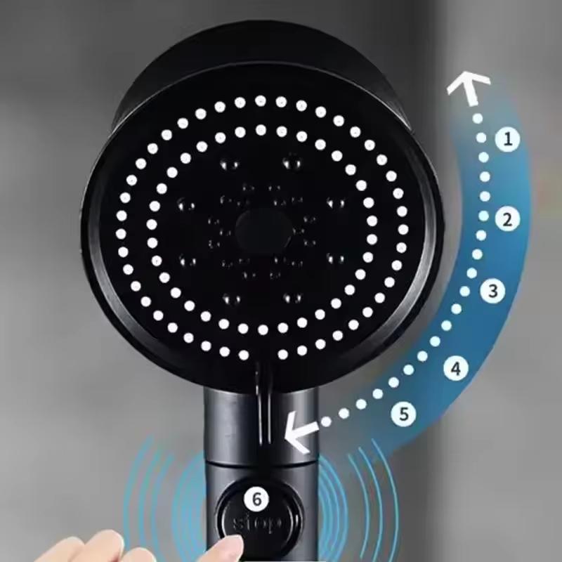 Factory Price Modern Turbo Thermostatic Handheld Rainfall Shower Head Kit with High Pressure Water Saving for Bathroom