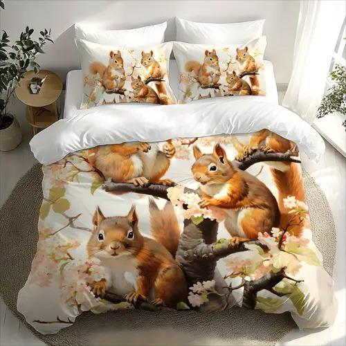 Comforter Squirrel With Squirrel Pattern Suitable For Children Kids And Adults Soft Comfortable And Breathable