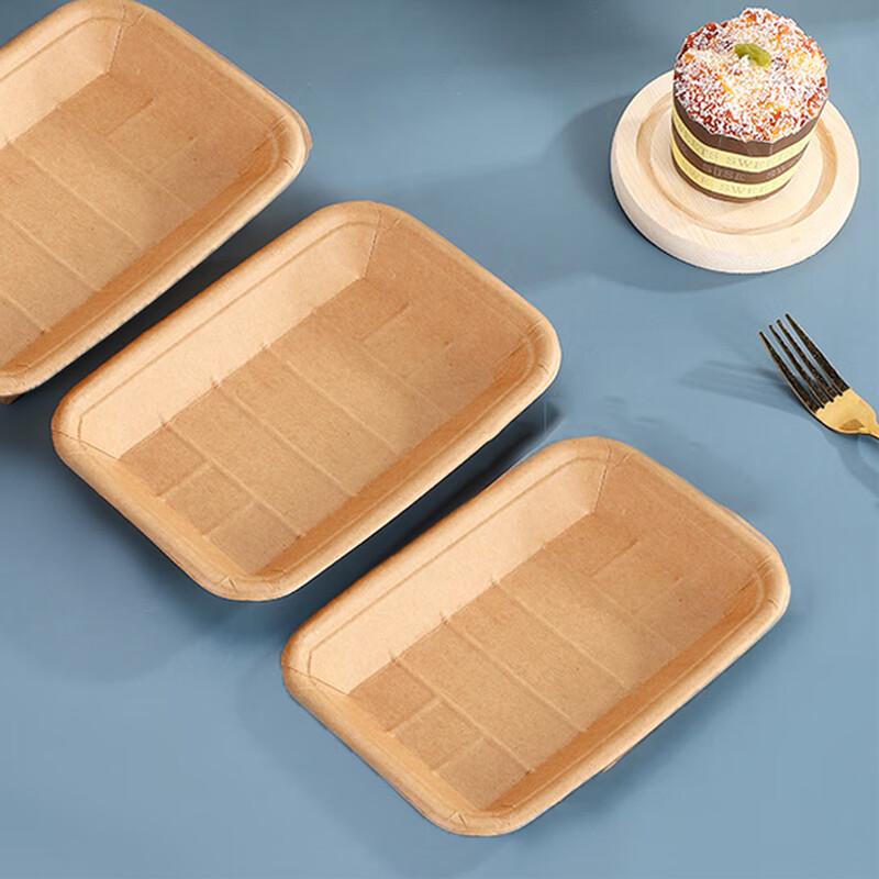 Pabei Disposable Rectangular Kraft Paper Snack Tray
