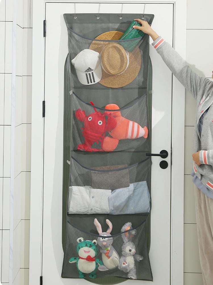 4-Section Door Hanging Organizer - Breathable Mesh Storage Bag for Toys & Clutter, Non-Woven Multi-Purpose Wall-Mounted