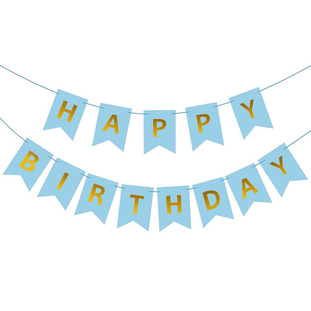 

Happy Birthday Banner Black White Pink Blue Banner Boy Girl Birthday Party DIY Decoration Home Party Photo Background Supplies As Picture оливковий