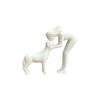 Creative Girl And Dog Statues Cute Canine Statues Crafts Nordic-Style Ornaments  Bedroom Decor
