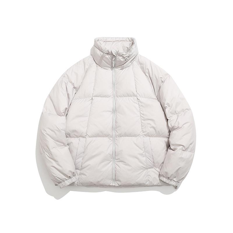 

Unisex Trendy Thickened White Duck Down Stand Collar Puffer Jacket X-Large білий