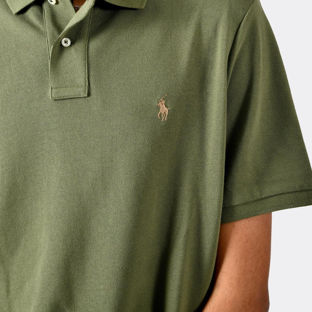 Polo Ralph Lauren Solid Color Logo Embroidered Straight Fit Short Sleeve Polo Shirt Men tops Green 710534735-440