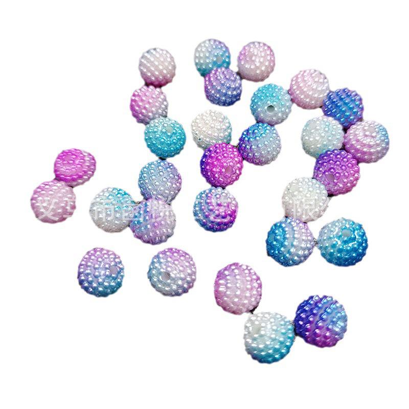 10mm Gradient Bayberry Ball ABS Hairpin with Two-Color Butterfly Orchid Core Bead