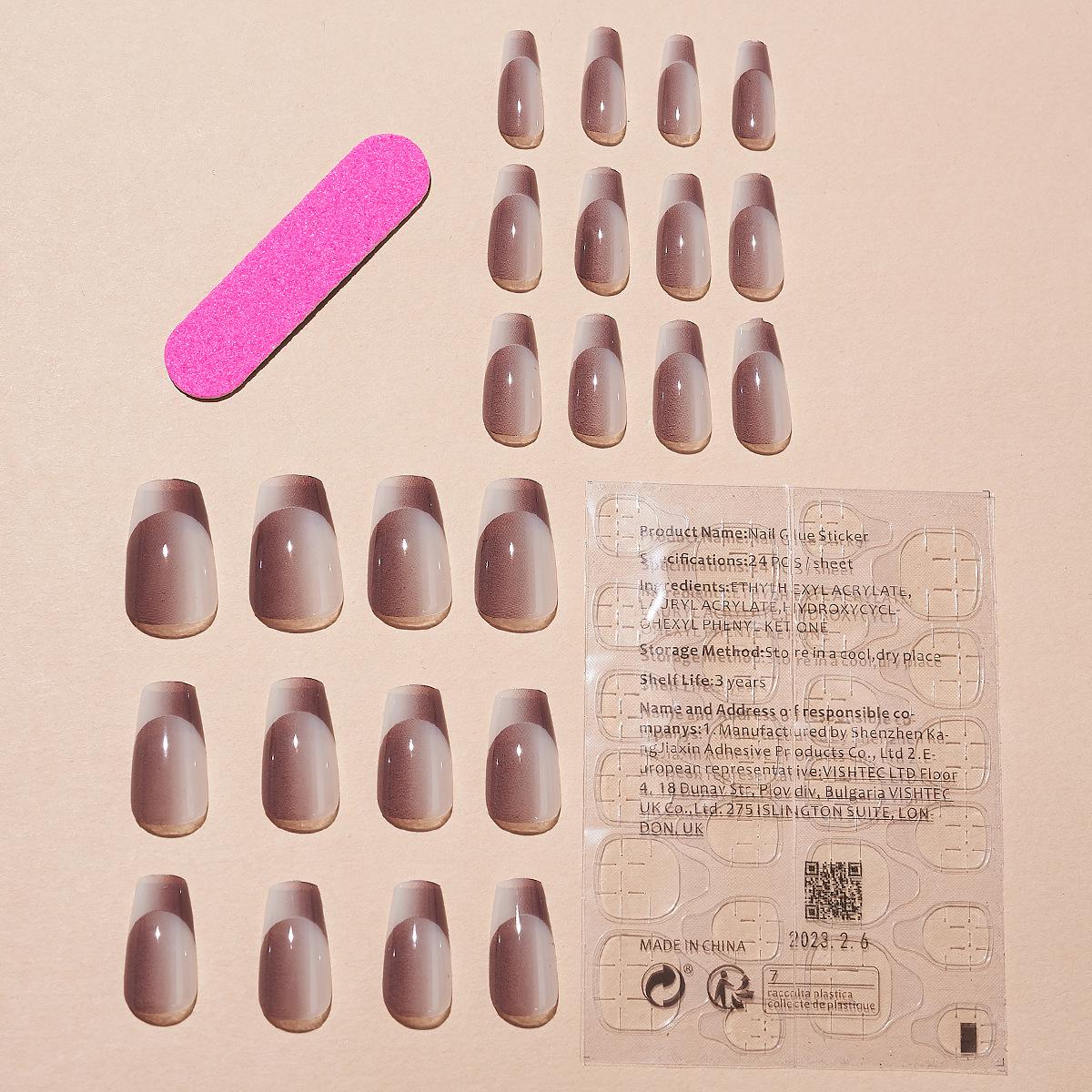 

Популярные двухцветные градиентные типсы для французского маникюра - Съемные накладные ногти