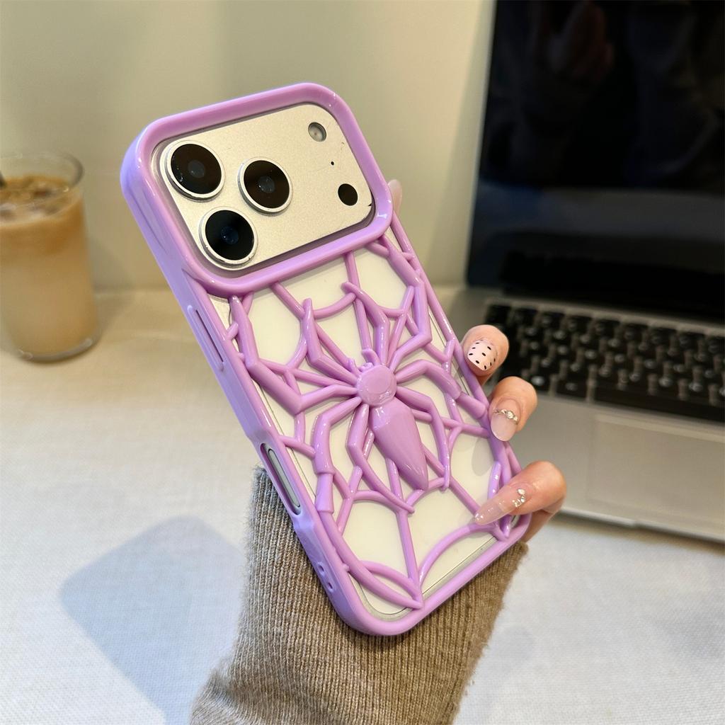 3D Spider Phone Case for iPhone 11 12 13 14 15 16 17 Pro Max Plus Cool Protective Cover Trendy Spider Design Cute Funny
