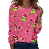 Women's Fashion Casual Christmas Print Crewneck Top for Holiday and Everyday Wear