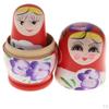 WOODEN RUSSIAN NESTING DOLLS Matryoshka - Wood Color, as described