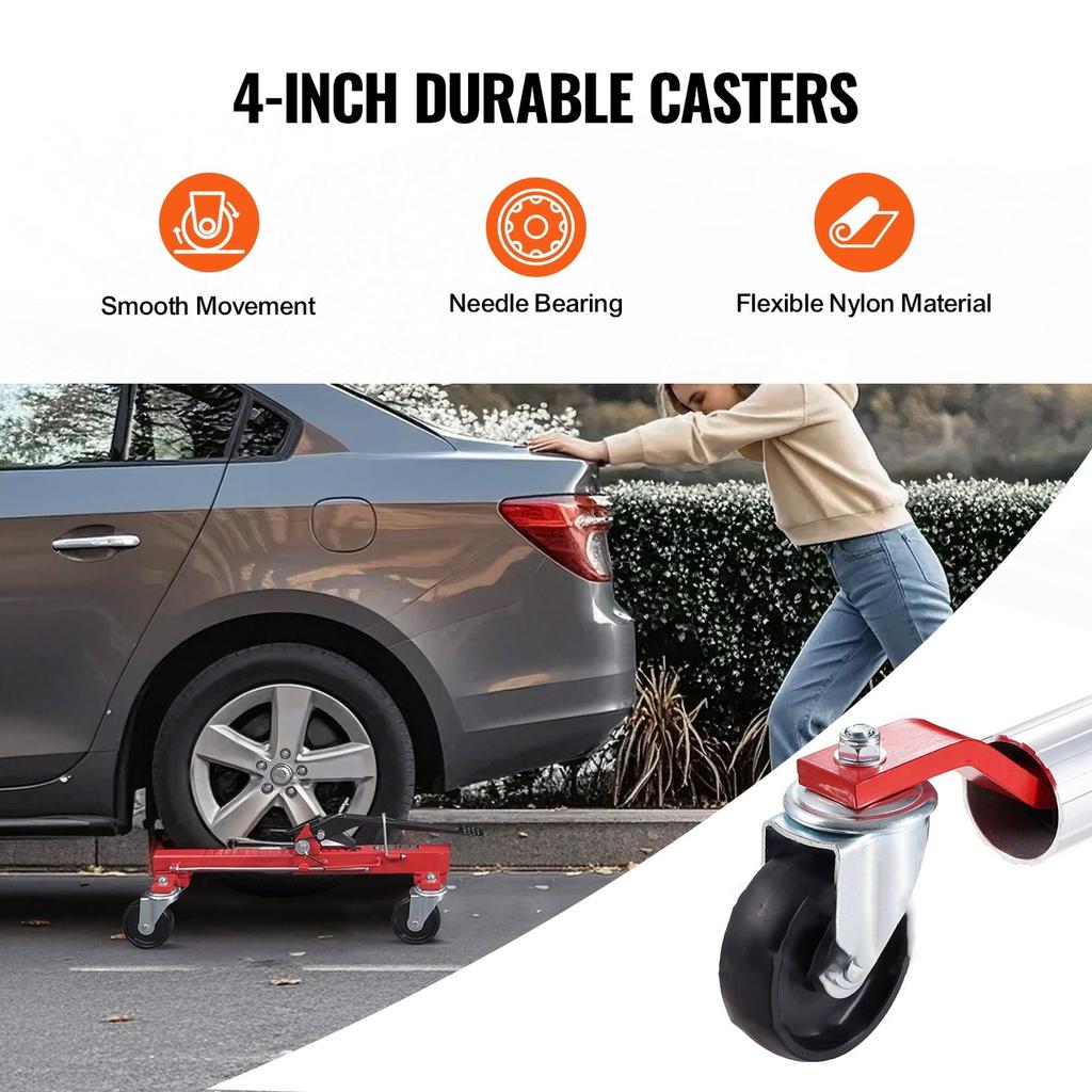 Wheel Dolly Heavy Duty Vehicle Positioning Tire Car Lifter 1500Lbs 2 Pack