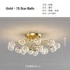 SANDYHA New LED Black Gold Chandeliers Clear Star Milk White Glass Ball Ceiling Lamp with Crystal Live Room Decor Pendant Lights