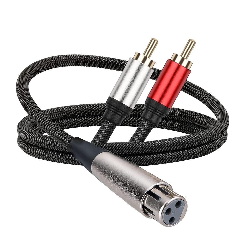 Professional XLR To 2 RCA Cable Clear Audio Signal Transmission XLR To 2 RCA Y Splitter Cable for Headphone Amplifier Mic