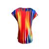 Colorful Musical Notes Print Stylish Women Classic V Neck T Shirt Soft Short Sleeve Tee for Casual Outings
