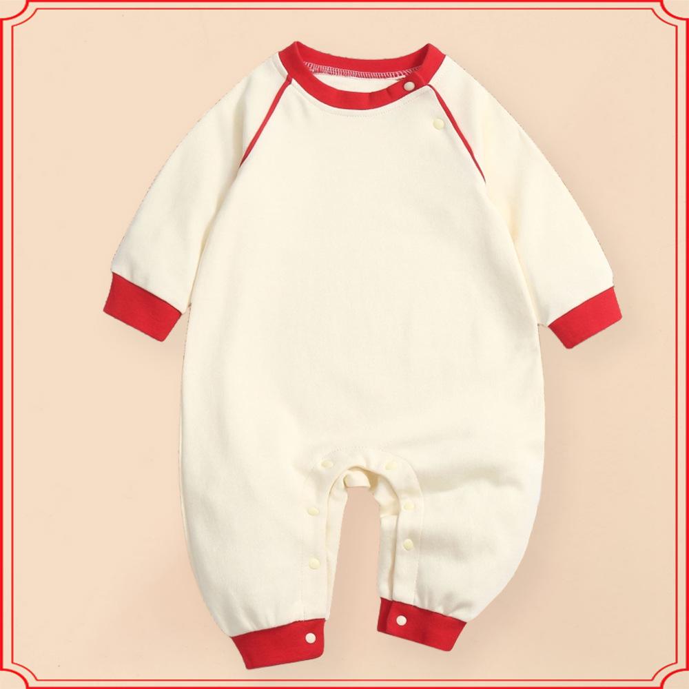Newborn Baby Celebration Long Sleeve Cotton Romper for Spring/Autumn Photo Shoots