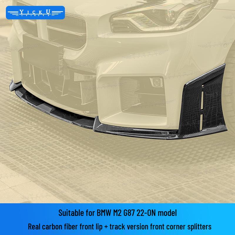 BMW M2 G87 AE Style Carbon Fiber Front Lip Grille Bumper Fender Spoiler Kit