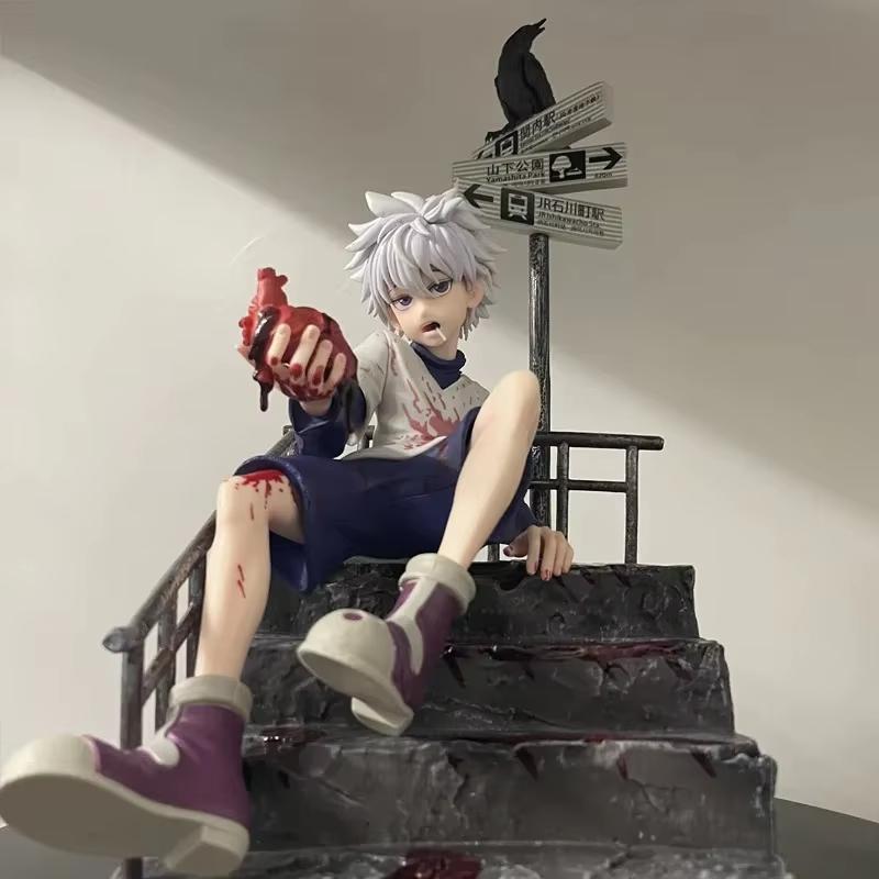

In Stock Hunter x Hunter Killua Zoldyck Red Stone Ver. PVC Figure Stair Scene Collectible Model Toys Ornament