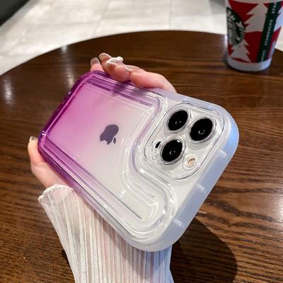 Luxusní průhledný kryt na telefon s barvou Candy pro iPhone 15 14 13 12 11 Pro Max Plus Bumper Gradientní barva Nárazuvzdorné pouzdro Kryt