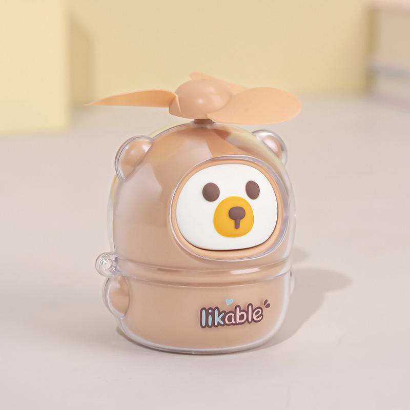 National Trend Panda Series USB Rechargeable Portable Mini Fan - Green Color Box + USB Charging Cable