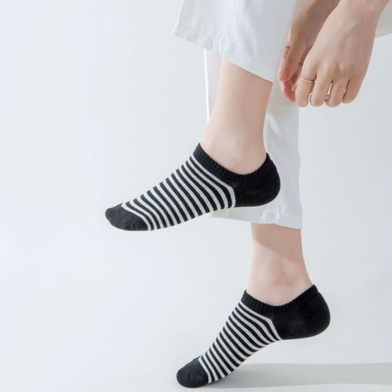 Ship Socks, Women's Summer Striped Retro Short Socks, Trendy Sweat-absorbing Women's Socks, Non-dropping and Anti-slip Socks for Summer