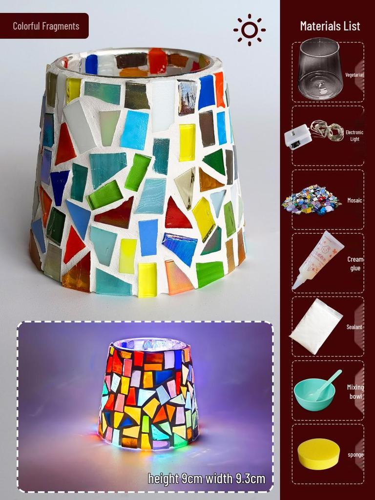 Handgefertigter Mosaikglas-Kerzenhalter - Kreatives DIY-Geschenk für den Lehrertag