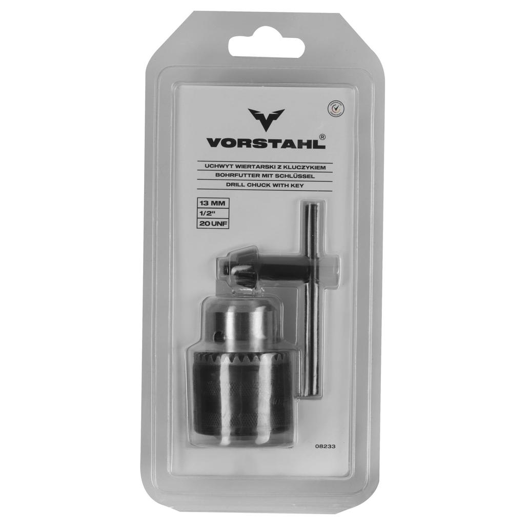 Drill Chuck for 13mm Drill with Key, 1/2” Thread, Vorstahl