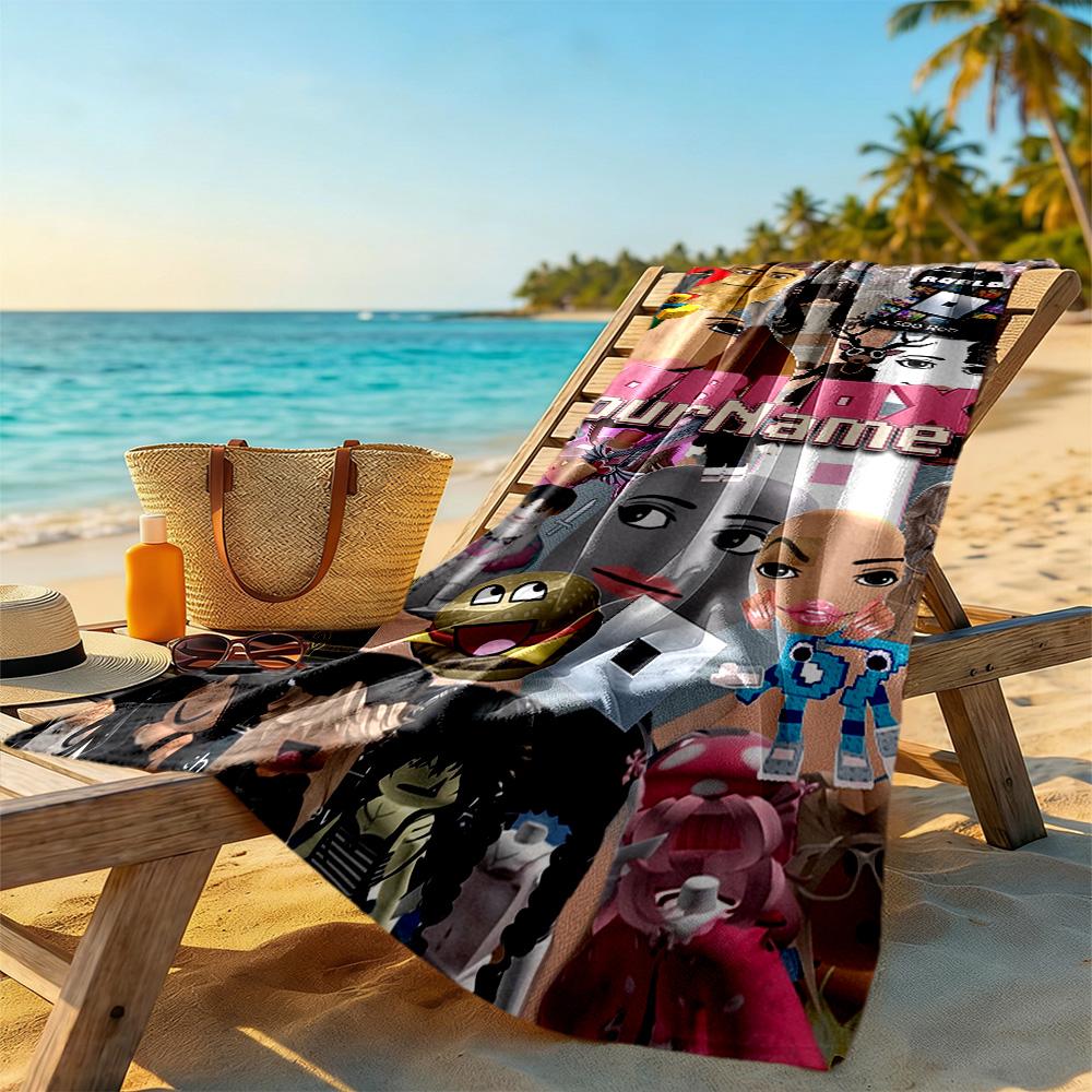 Roblox Customized Name Beach Towel Quick-Dry Soft Microfiber Portable for SwimmingBeachCamping Travel Beach AccessoriesGym