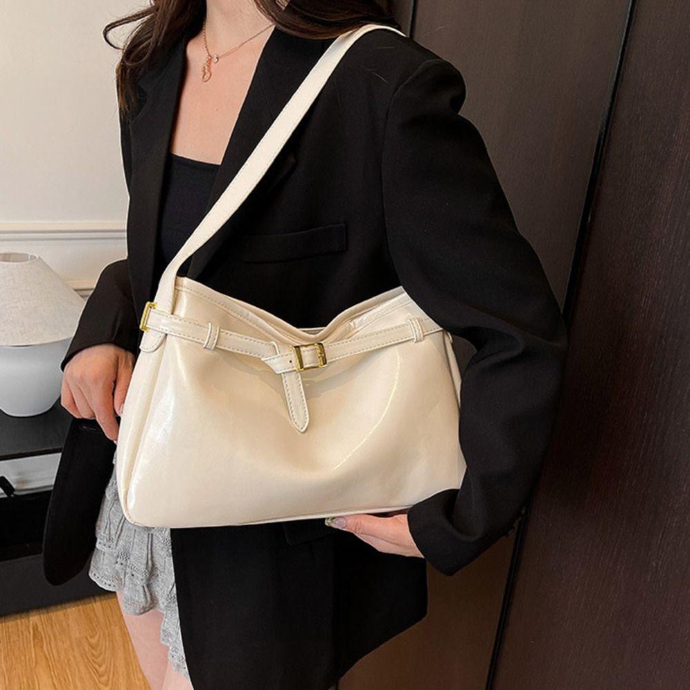 Korean Style Large Capacity Handbag Tote Bag Underarm Packs Fashion Retro PU Tote Bag  Women