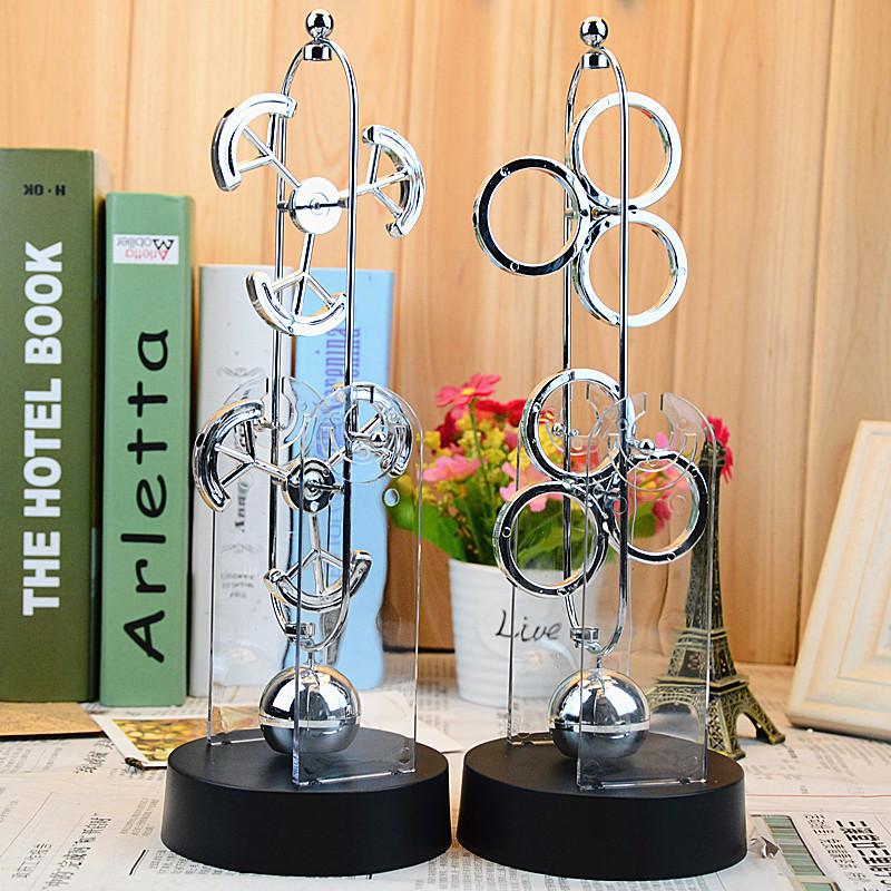 Premium Electric Double-Wheel Perpetual Motion Chaos Pendulum, Magnetic Rotating Swing, Science Gift & Home Desktop Ornament