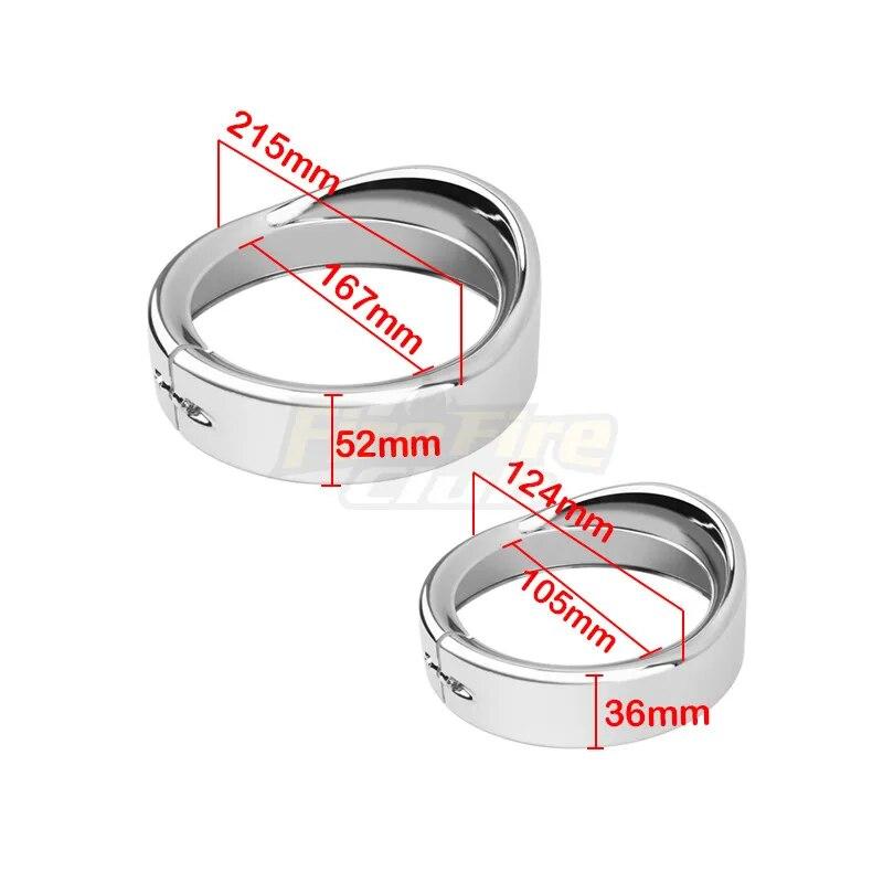 Motorcycle 7" Headlight Trim Ring Visor Style 4.5" Fog Light Cover For Harley Touring Road King Electra Glide Softail FLD/FLH