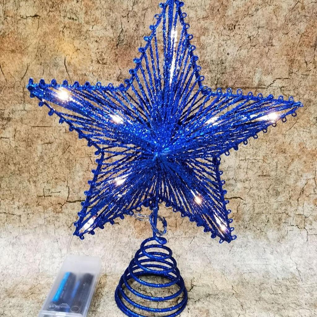 2025 Glittering Five-Point Tree Top Star Light for Christmas Trees