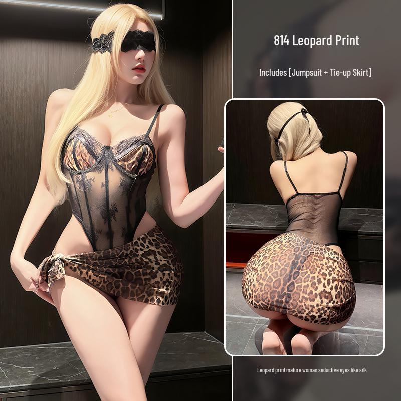 Xianyi Sexy Leopard Print Underwire Lingerie Bodysuit - Flirty See-through Design