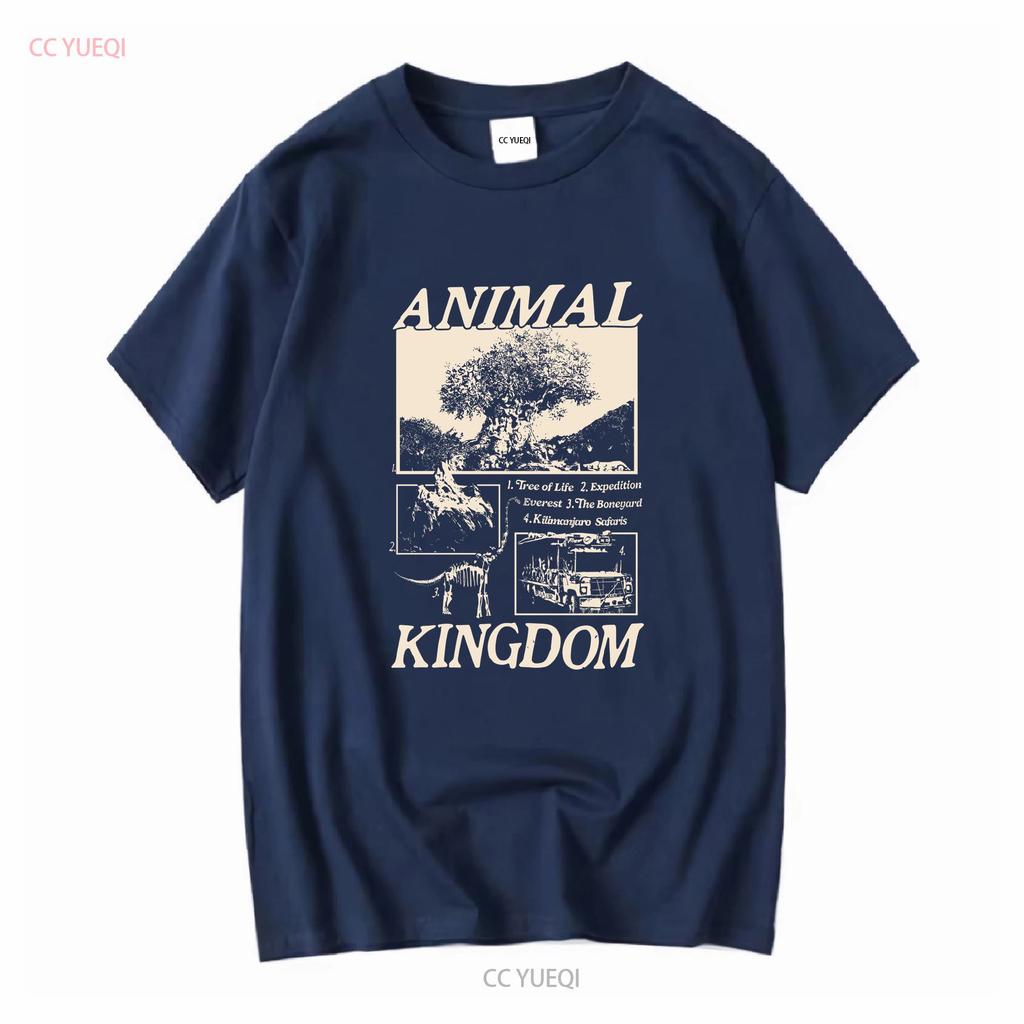 Animal Kingdom Vintage Style T Shirt Long or Short Sleeves Vintage Washed Soft Homme Stylish Streetwear Versatile