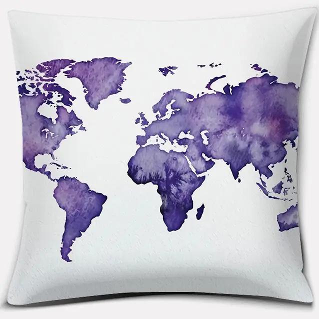 Purple Pattern Pillow Home Office Decoration  Bedroom Sofa Car Cushion Cover