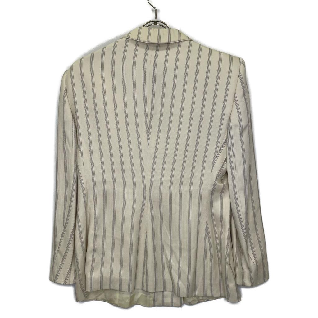GIORGIO ARMANI Ivory Striped Double Breasted Jacket Jacket 46 IvoryUsed