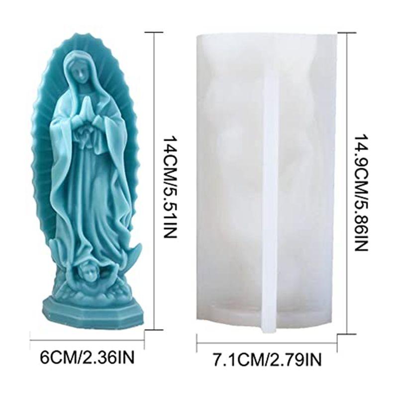 A60Z1 PCS Virgin Mary Candle Mold For Wax Candle Craft Angel Shaped Molds Used For Diymay